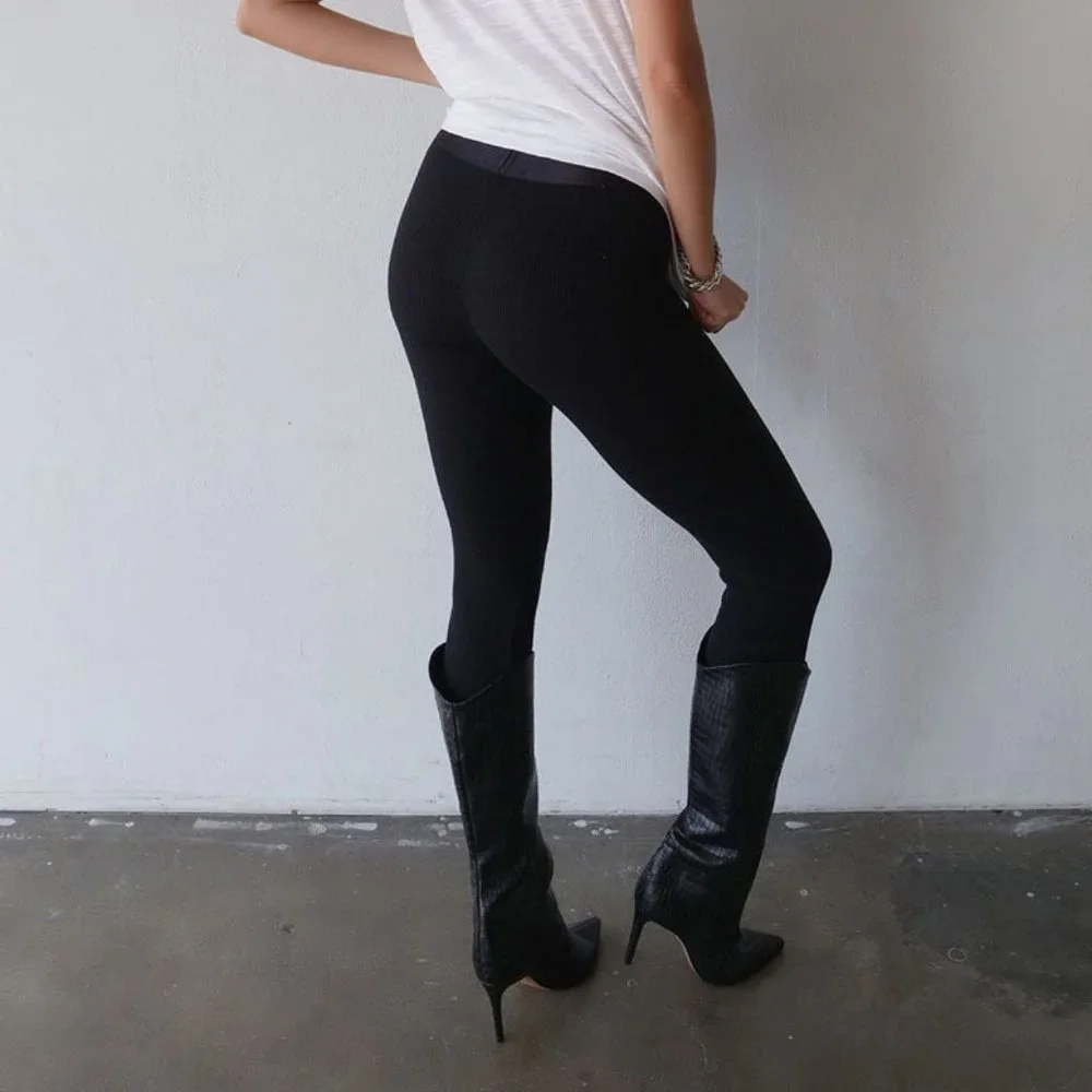 NWT The Range High Rise Ribbed Stirrup Legging S